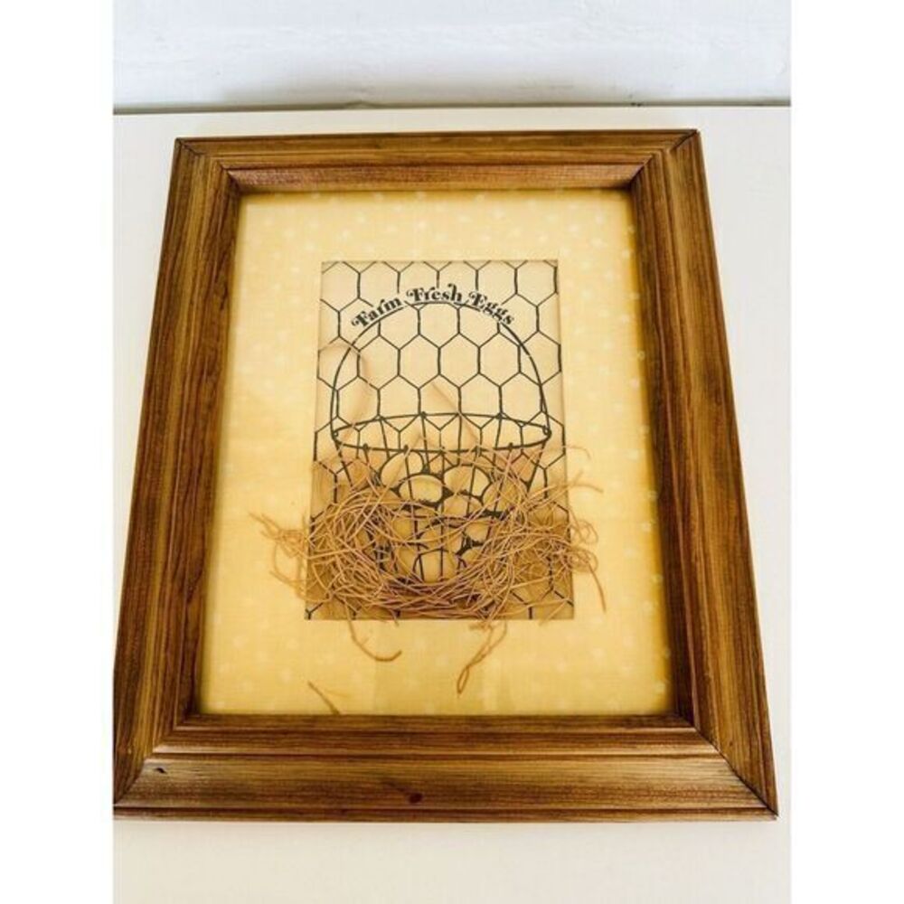 Eggs In A Wire‎ Basket Chicken Wire Framed Barn Country Decor Frame Need Repair